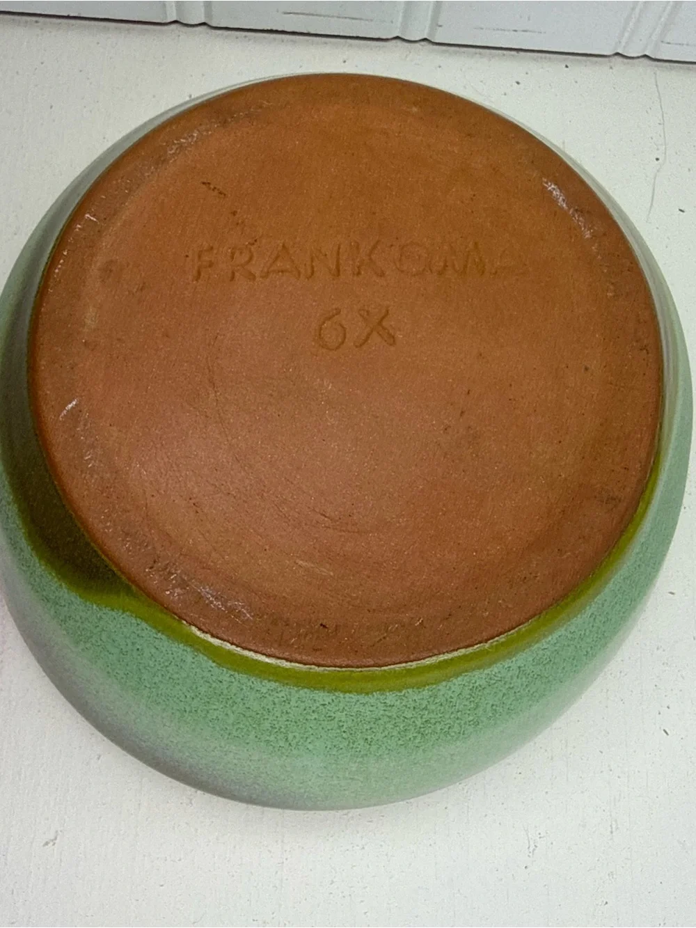 Vintage Frankoma Pottery 6X Prairie Green Westwind Dinnerware 14 oz Bowl